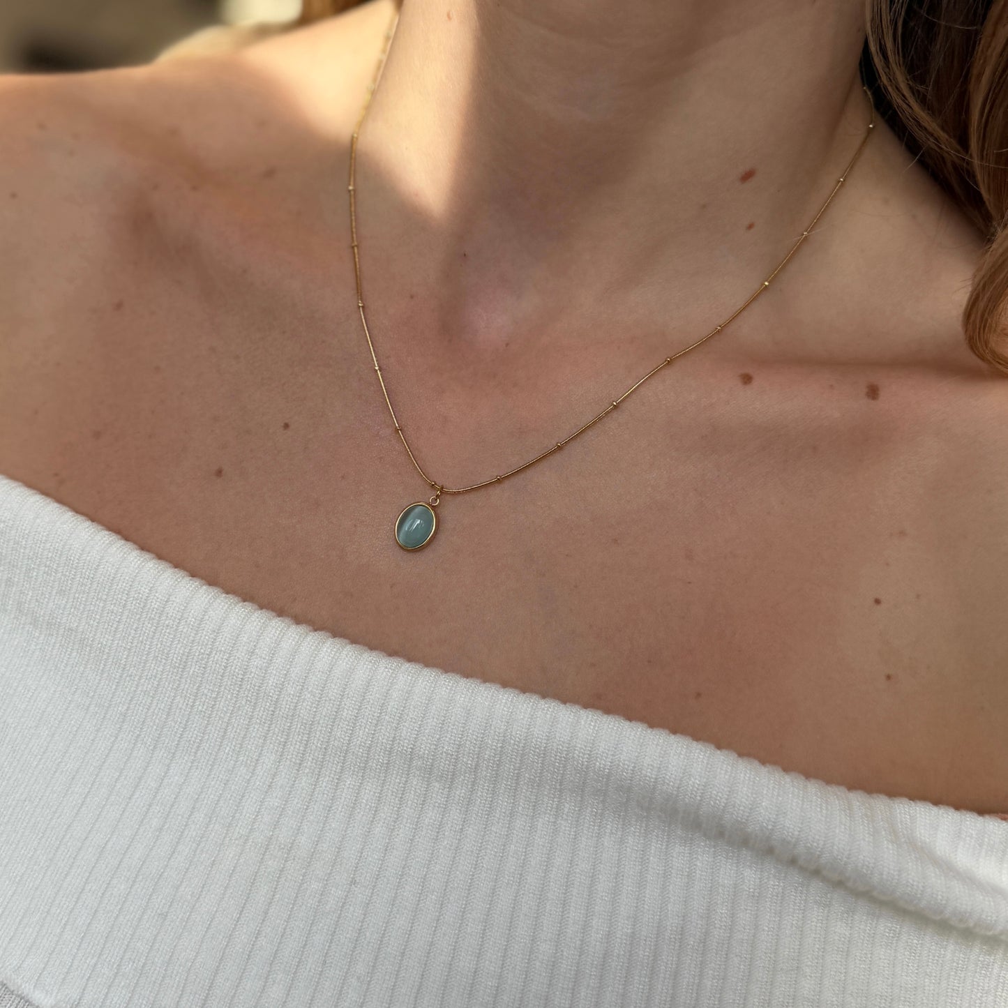 Turquoise Ball Pendant Necklace