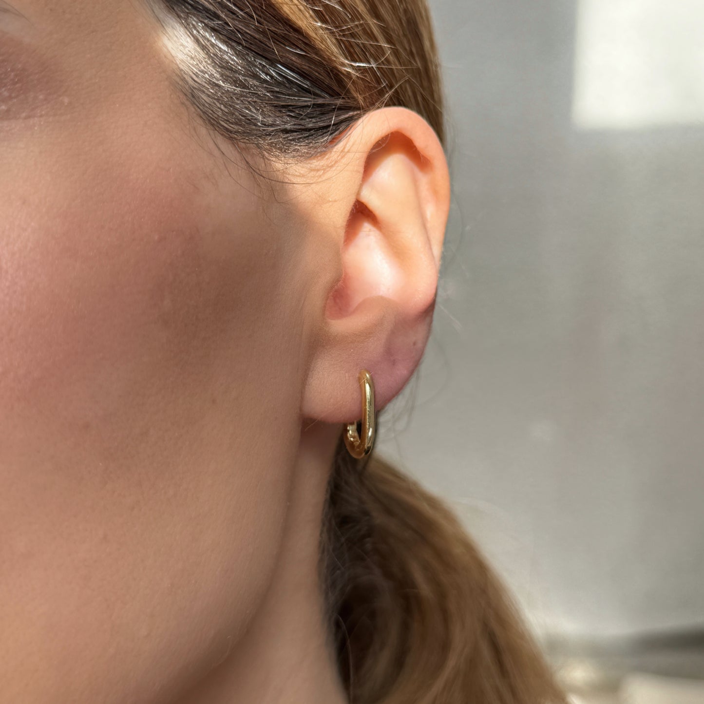 Silver Small Oval Everyday Huggies