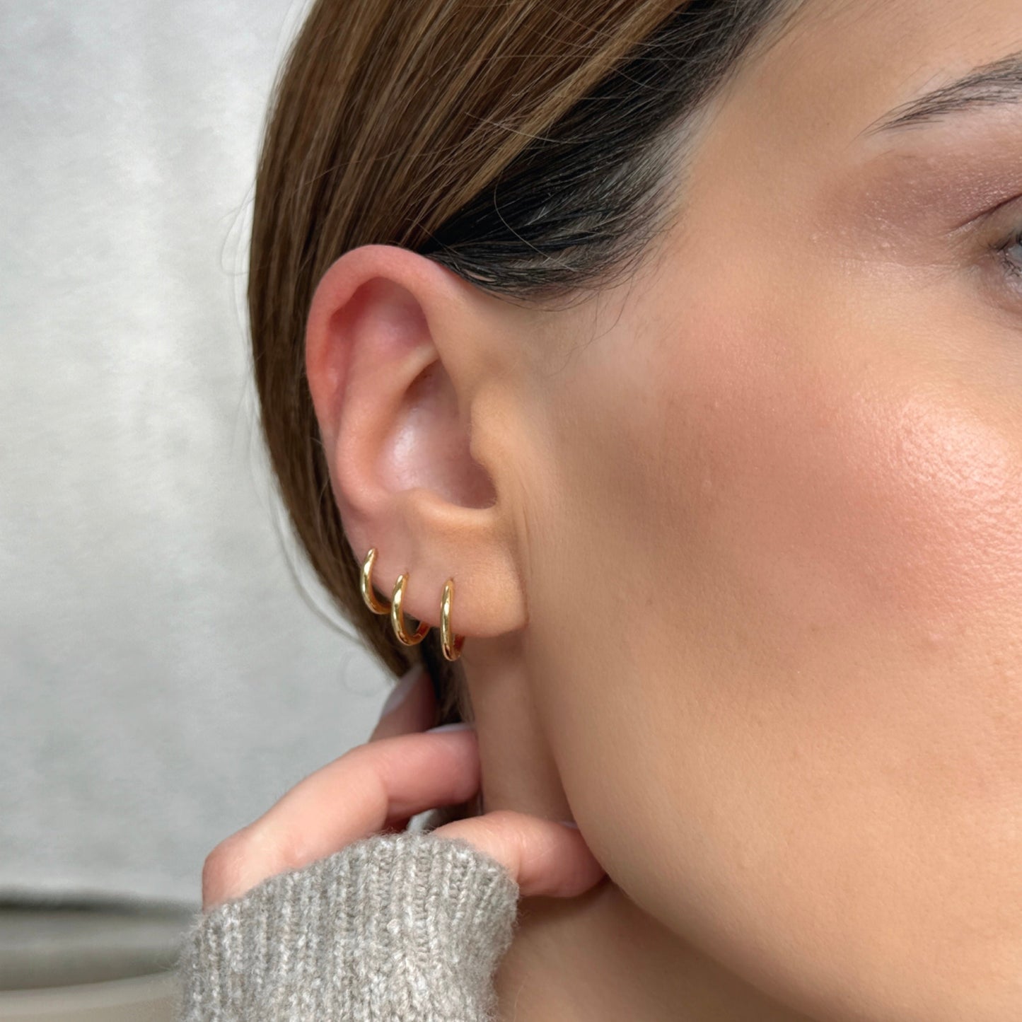 Stacker Silver Huggie Earrings