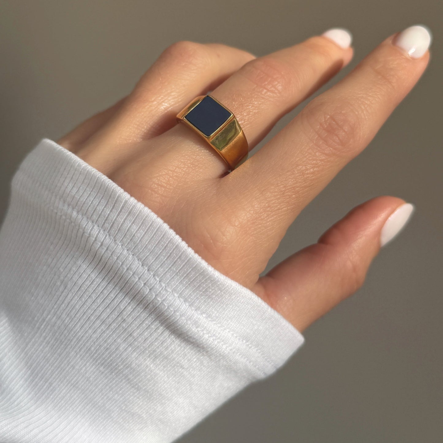 Green Malachite Signet Ring