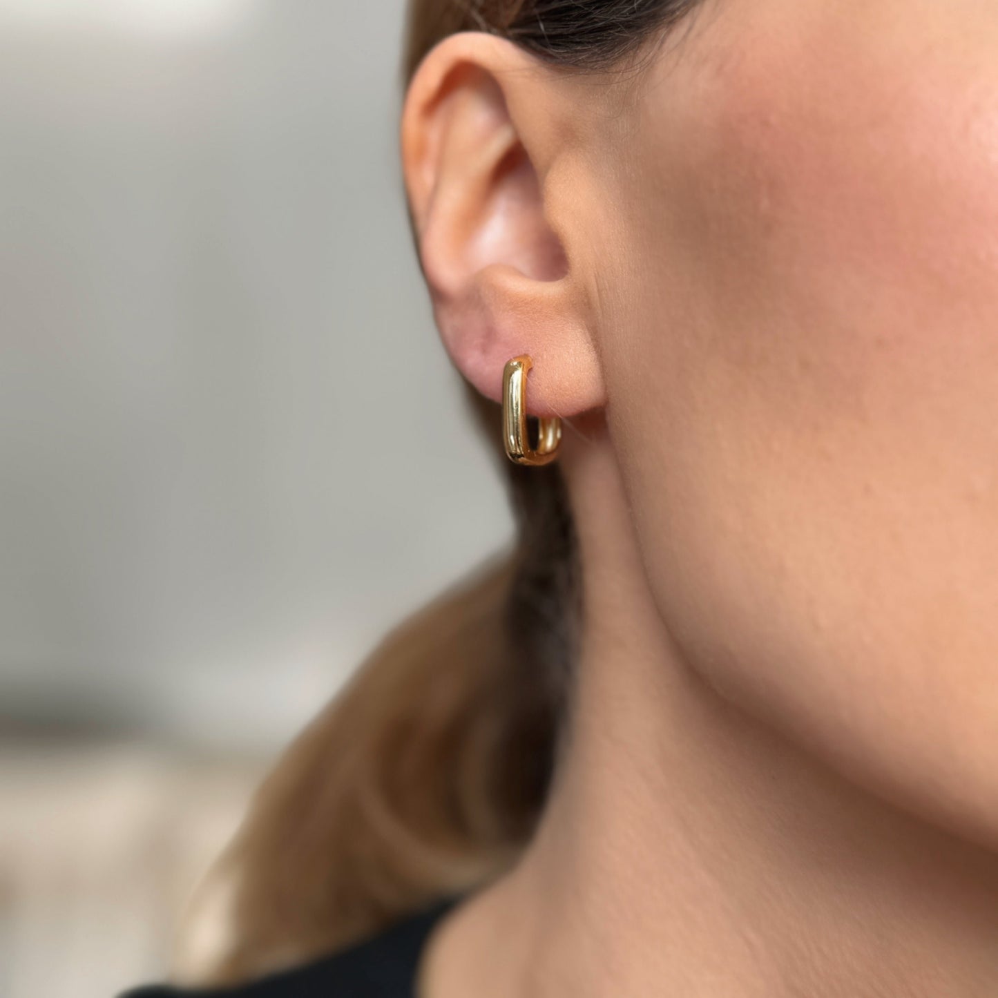 Silver Everyday Square Hoop Earrings