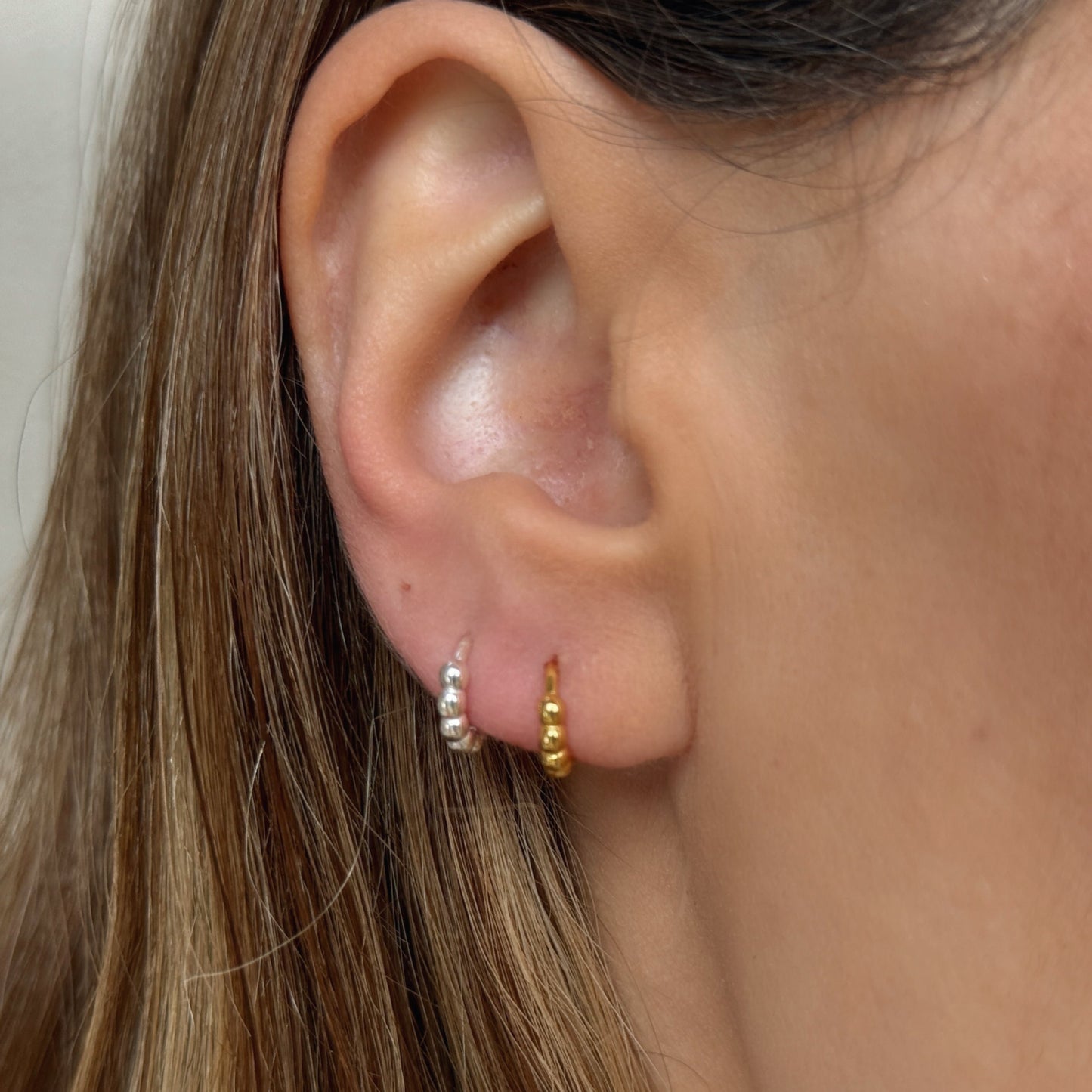 Gold Bubble Huggie Earrings