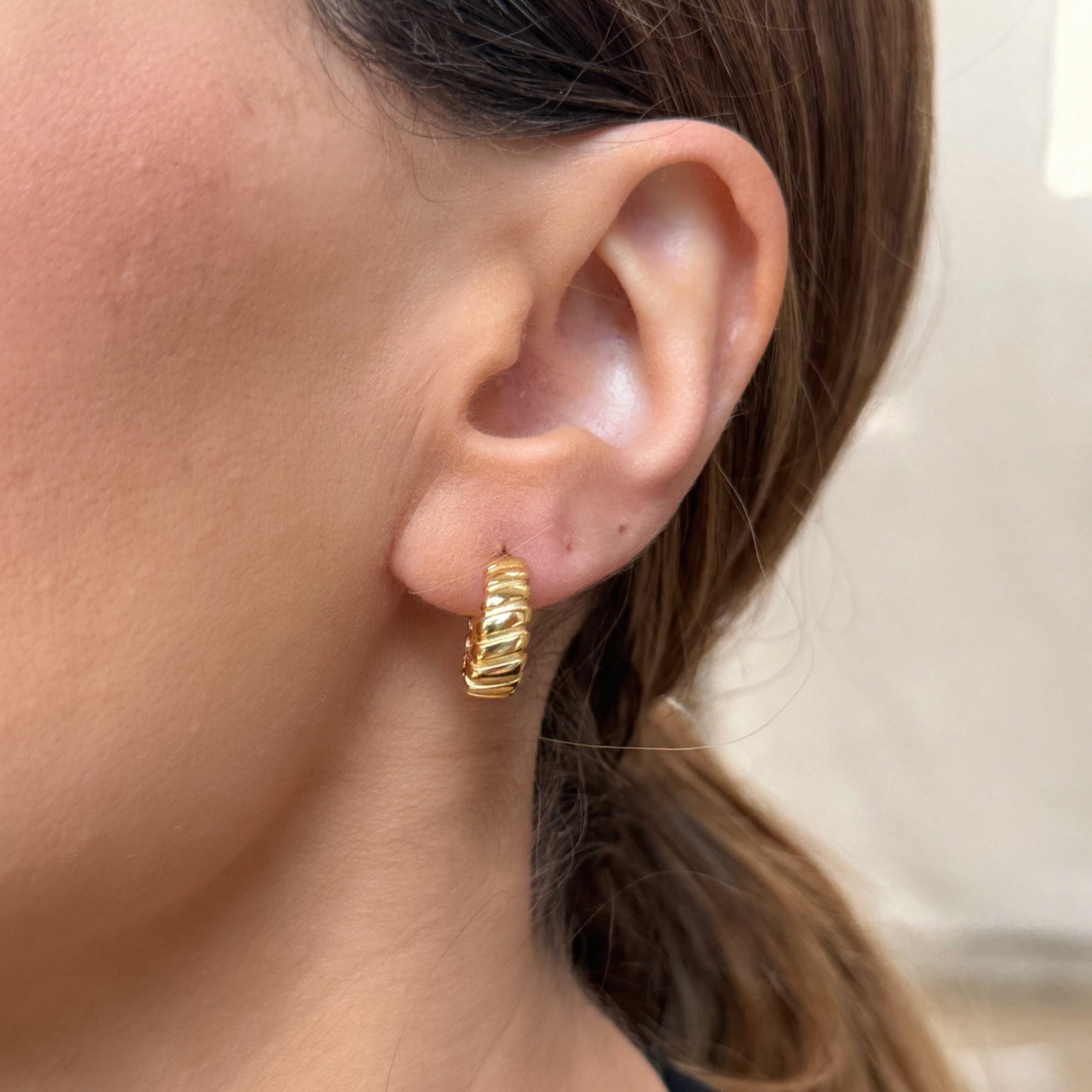 Mini Croissant Huggie Earrings