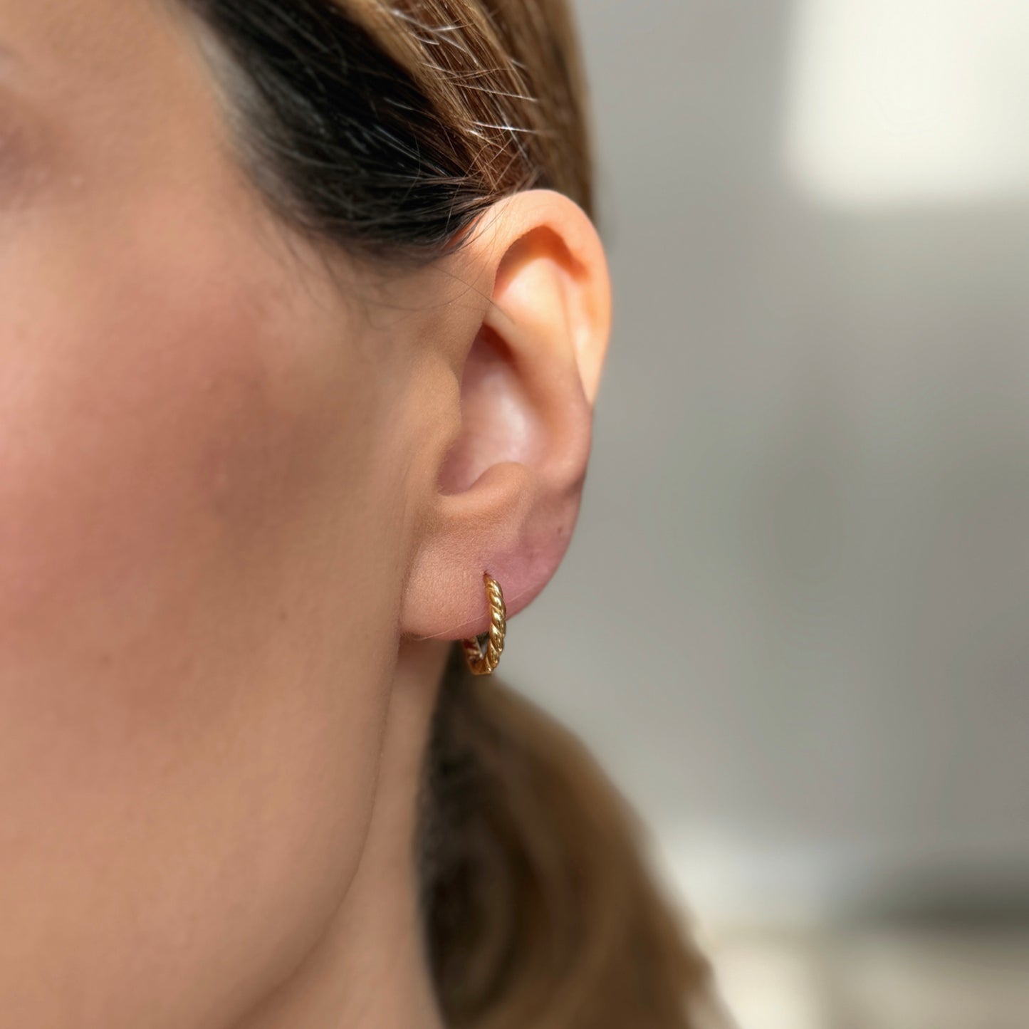 Silver Mini Twist Huggie Earrings