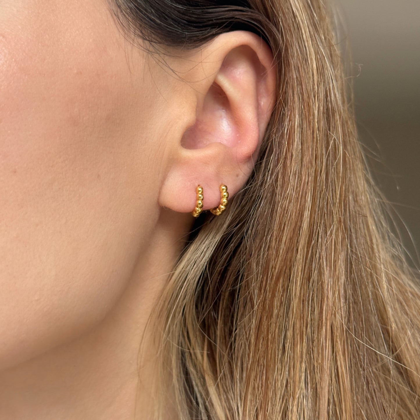 Silver Bubble Huggie Earrings