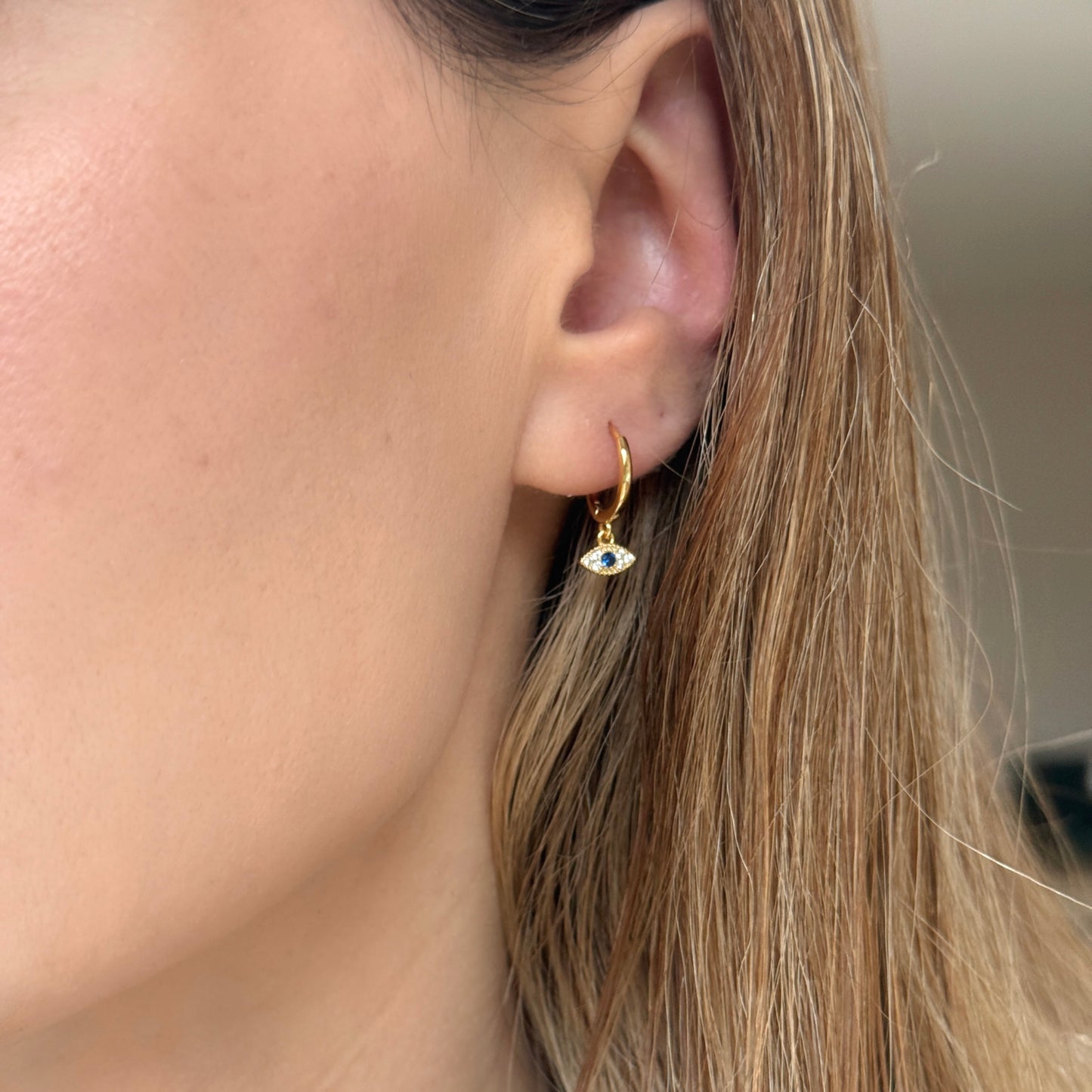 Evil Eye Huggie Earrings