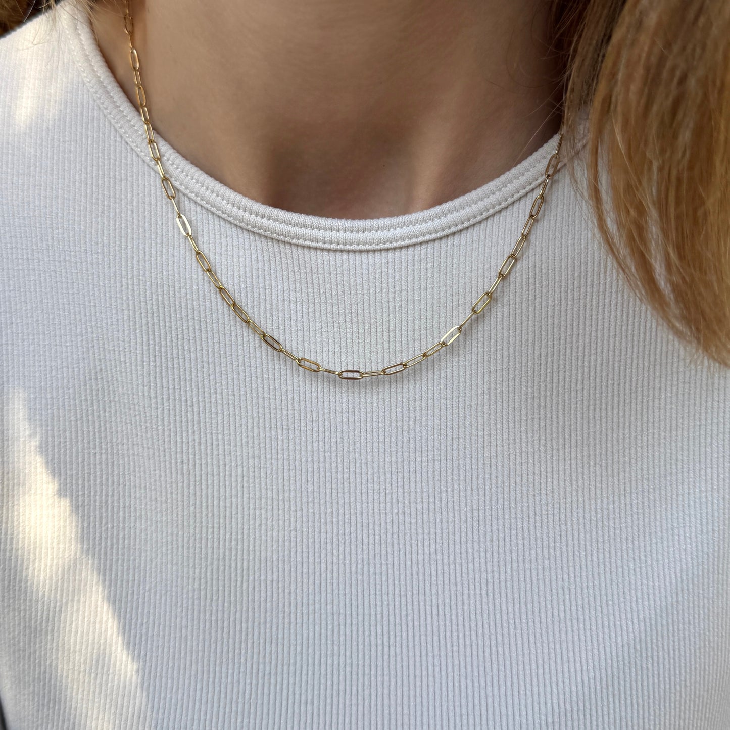 Thin Paperclip Chain Necklace
