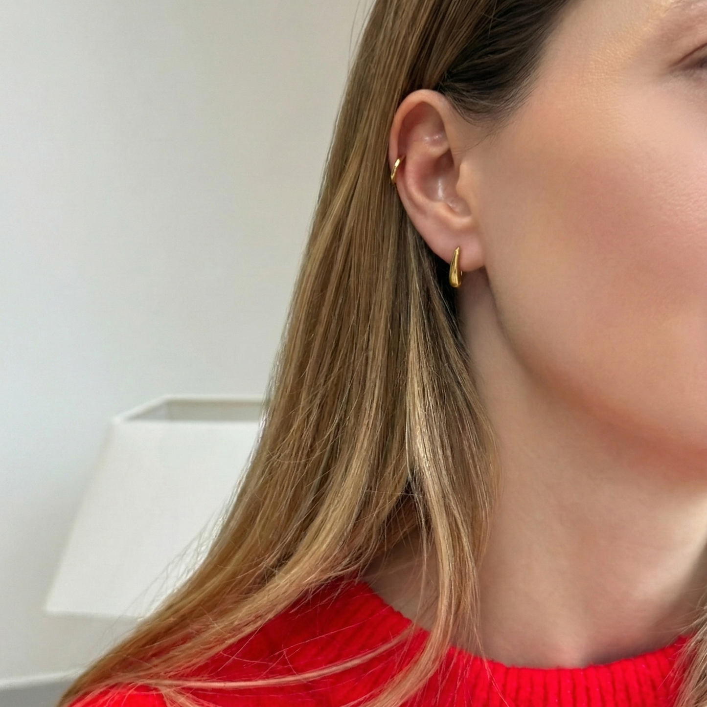 Silver Teardrop Hook Earrings