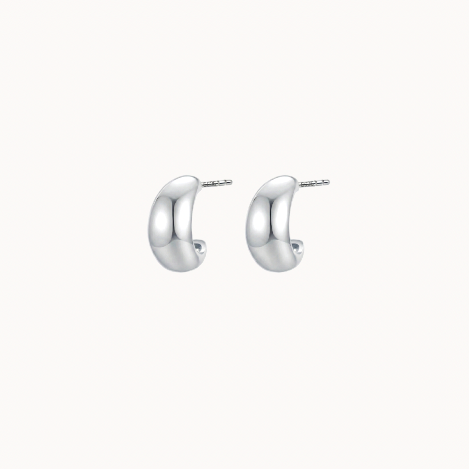 Silver Mini Dome Earrings – MuseBox London
