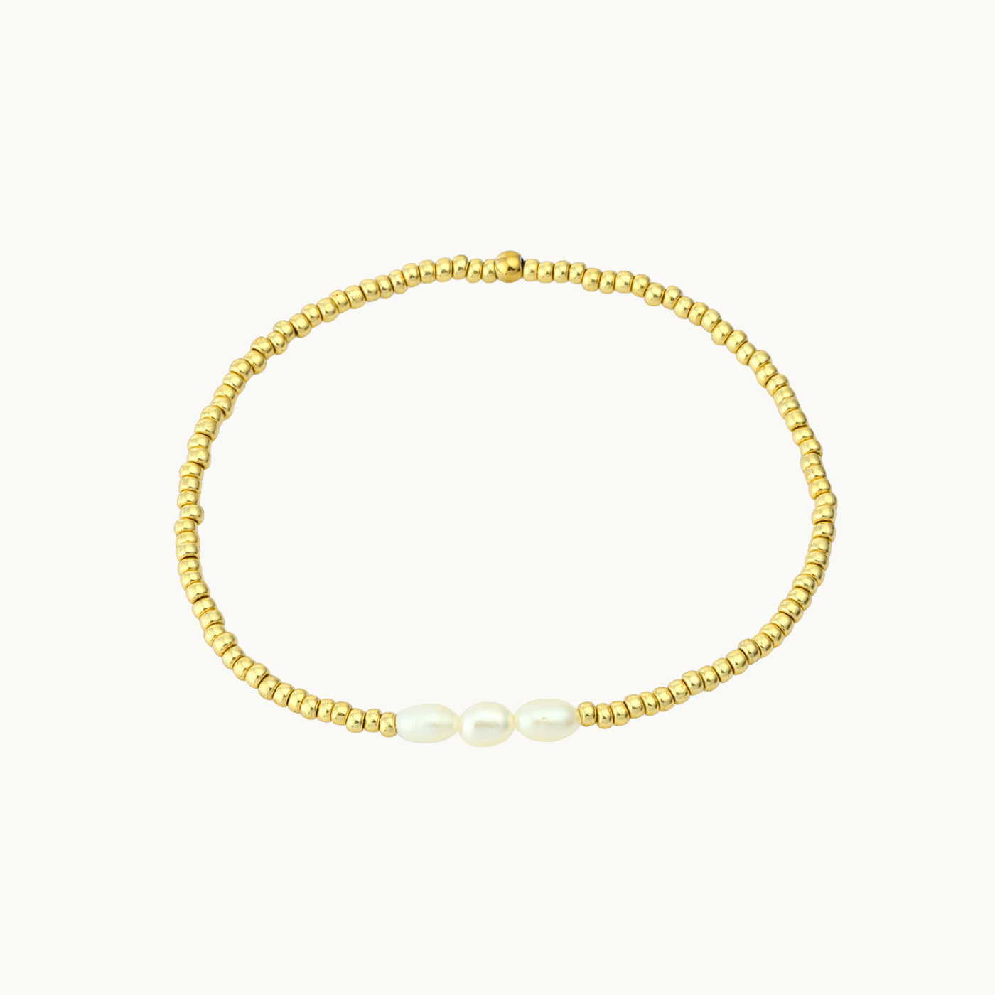 Gold Pearl Handmade Bead Bracelet