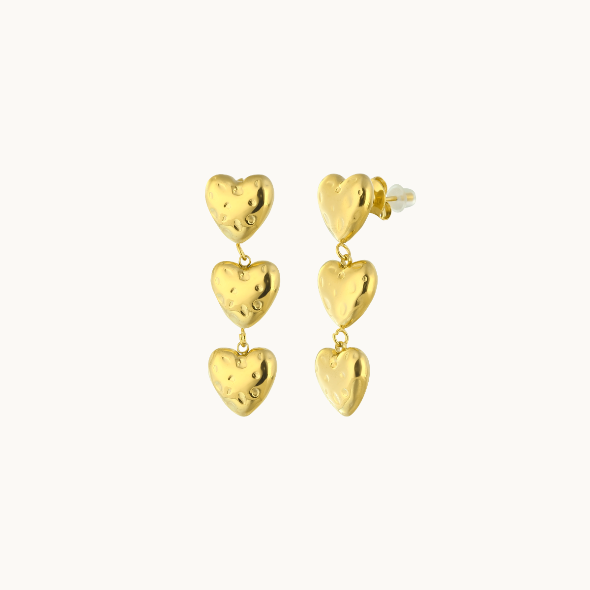 [Golden dew] 韓国☆18K Gold☆Heart For You 3 earring large-gold-heart-earing-