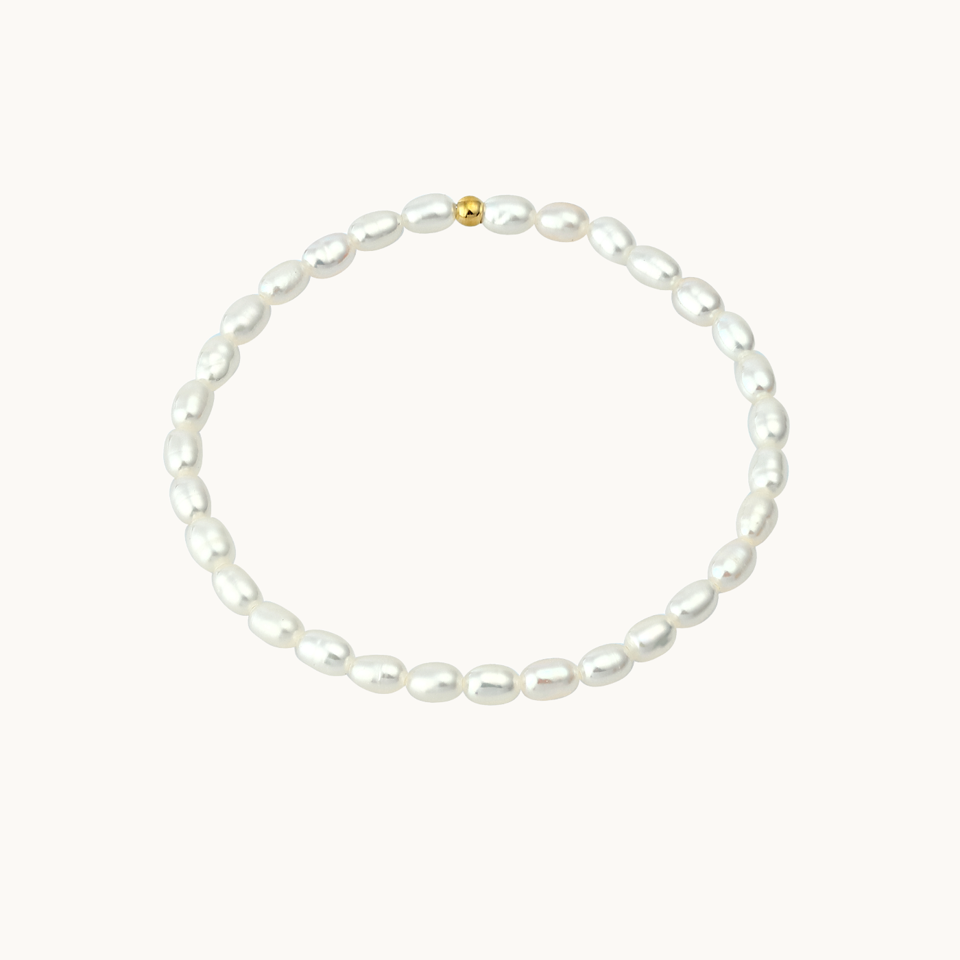 Pearl with Gold Beads Elastic Handmade Bracelet