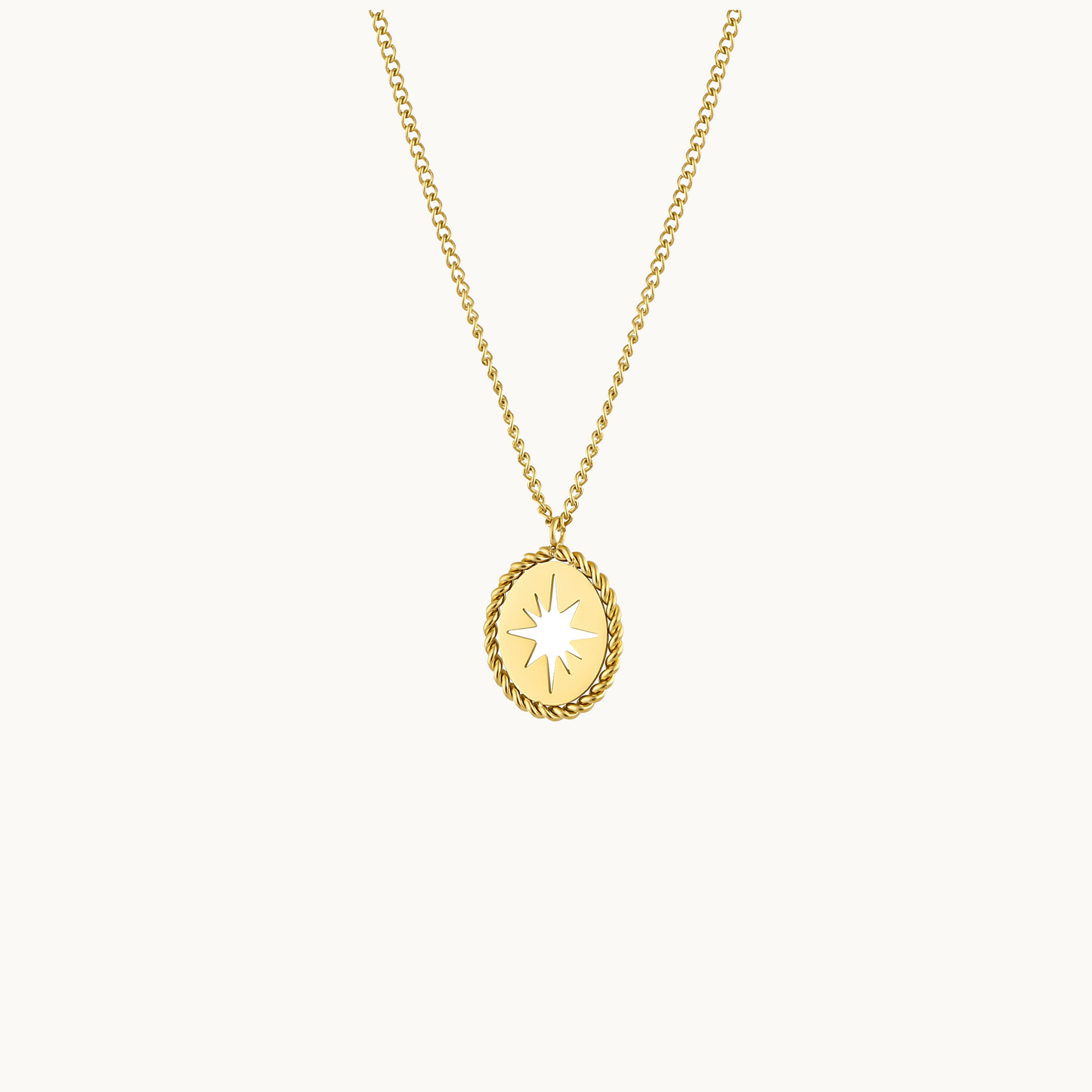 Oval Star Pendant Necklace