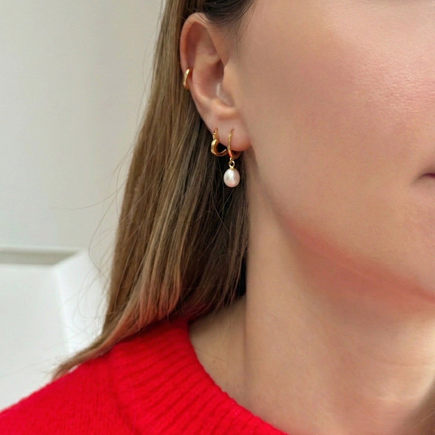 Silver Heart Huggie Earrings