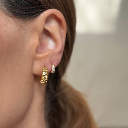 Crystal Mini Huggie Earrings