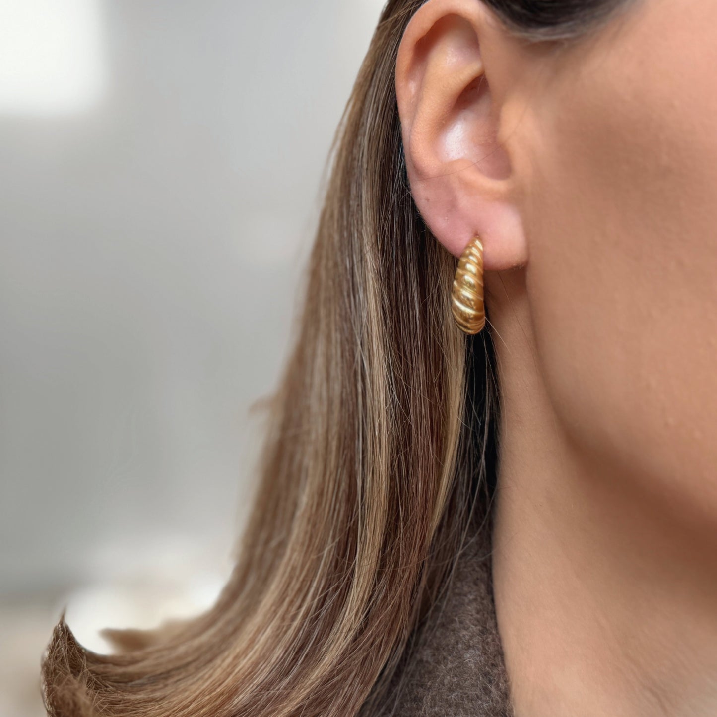Gold Croissant Earrings