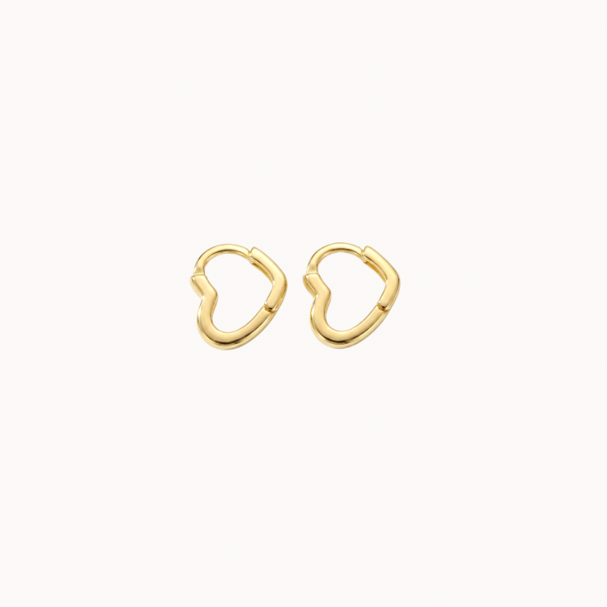 Silver Heart Huggie Earrings