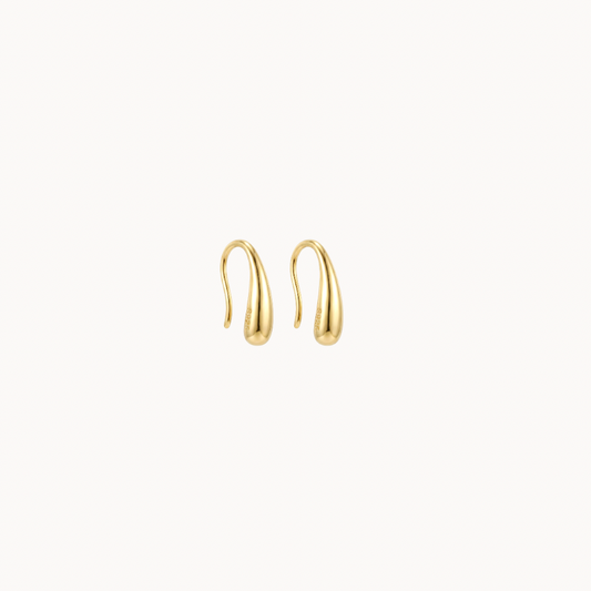 Gold Teardrop Hook Earrings