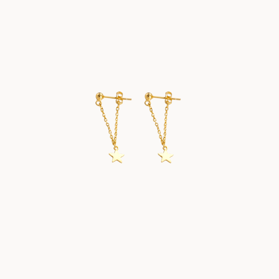 Gold Star Stud Earrings