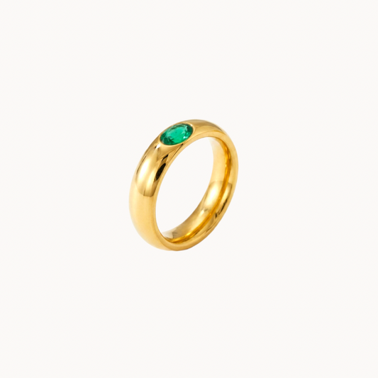 Green One Stone Ring