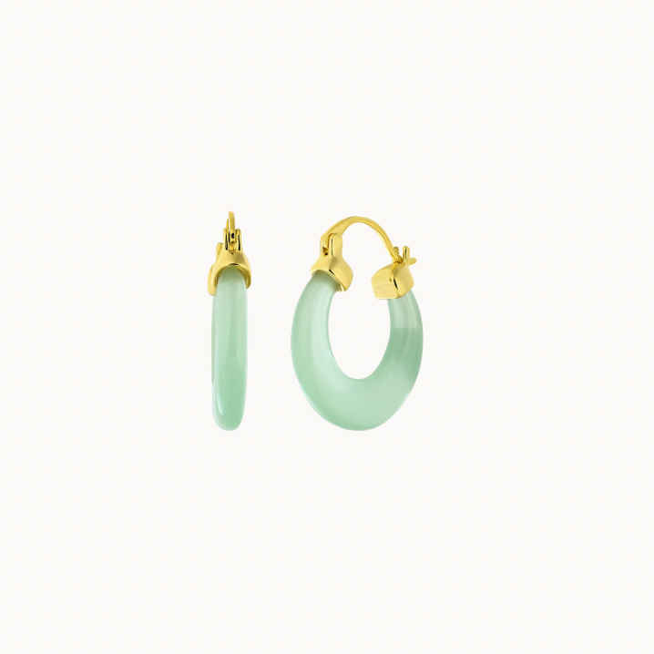 Dark Green Oval Earrings