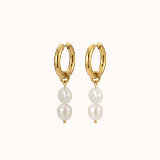 Chunky Two Pearl Earrings