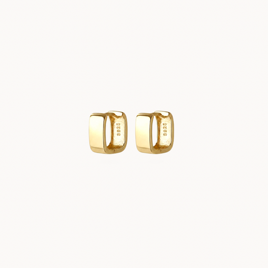 Gold Soft Square Huggie Earrings