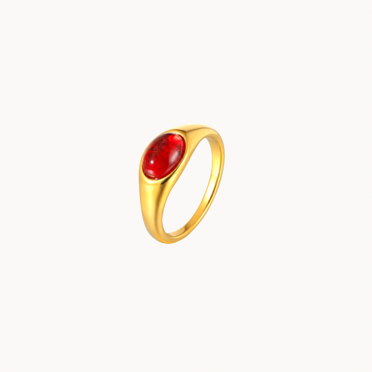 Red Oval Signet Ring