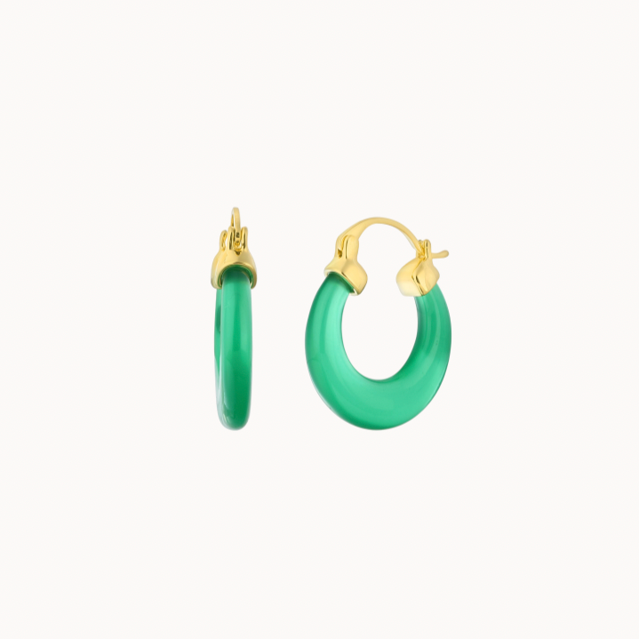 Dark Green Oval Earrings