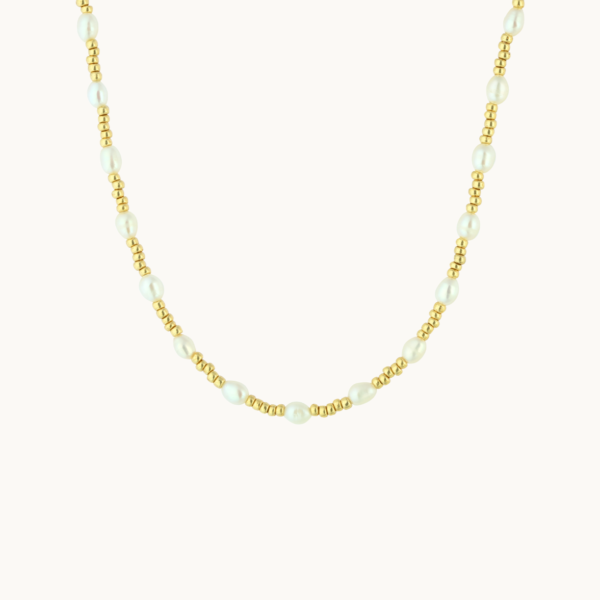 All Pearl Gold Handmade Bead Necklace