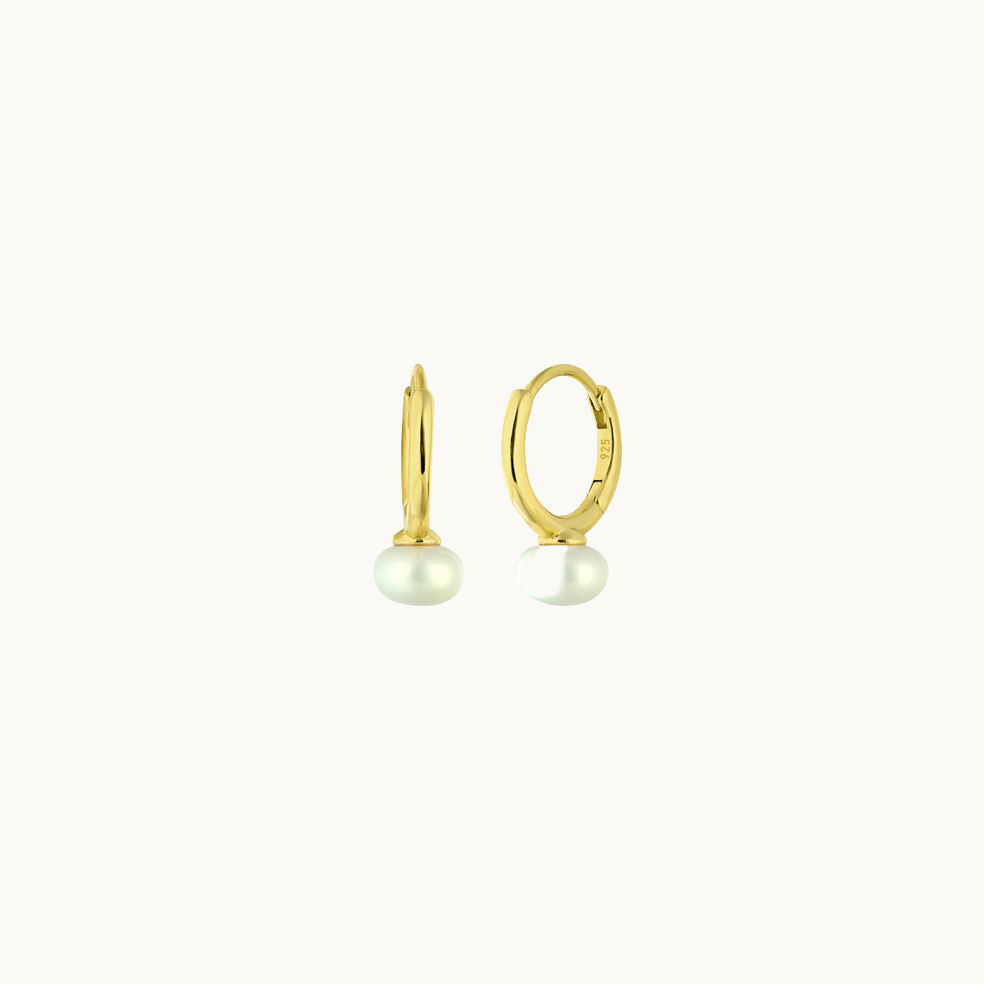 Gold Mini Pearl Drop Earrings