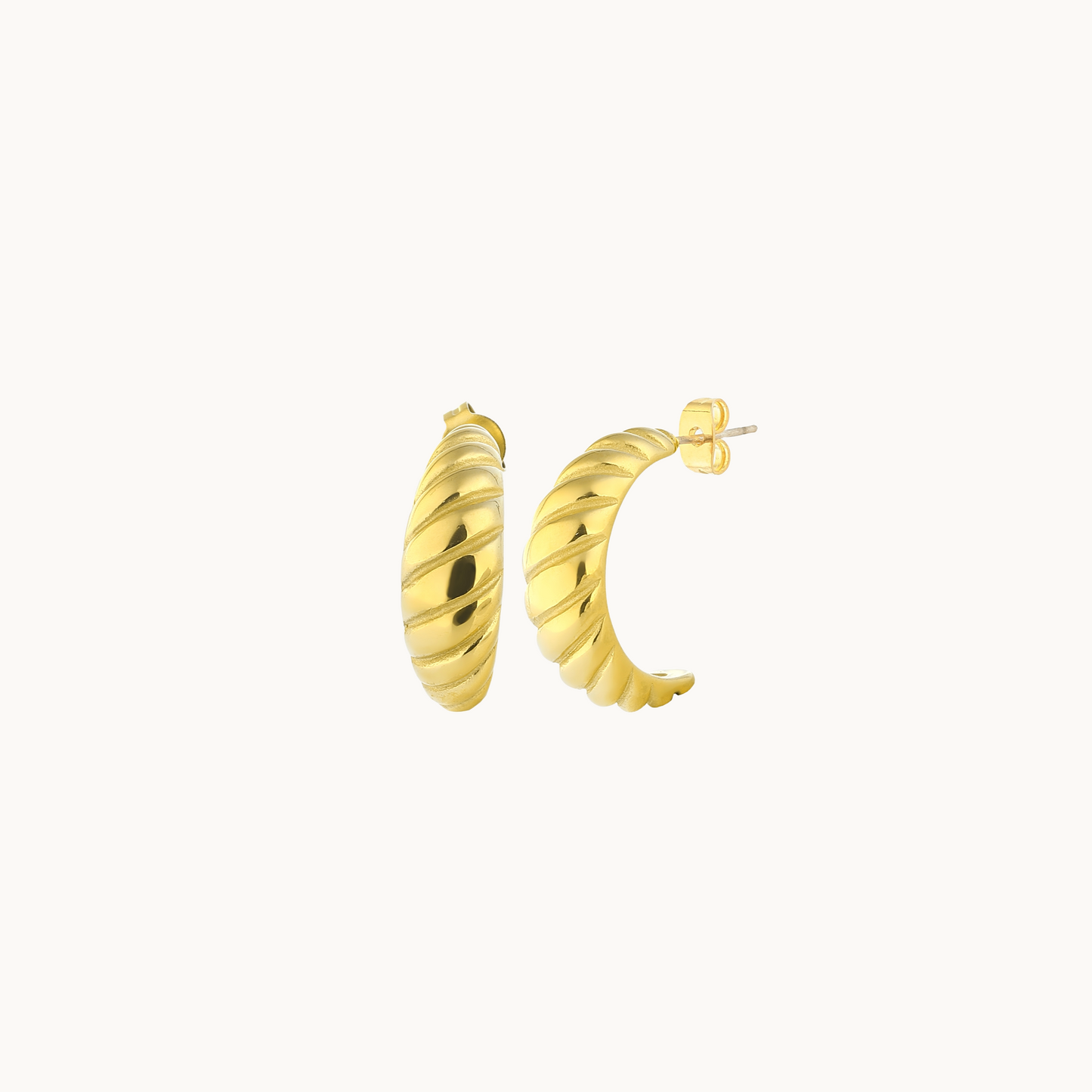 Gold Croissant Earrings