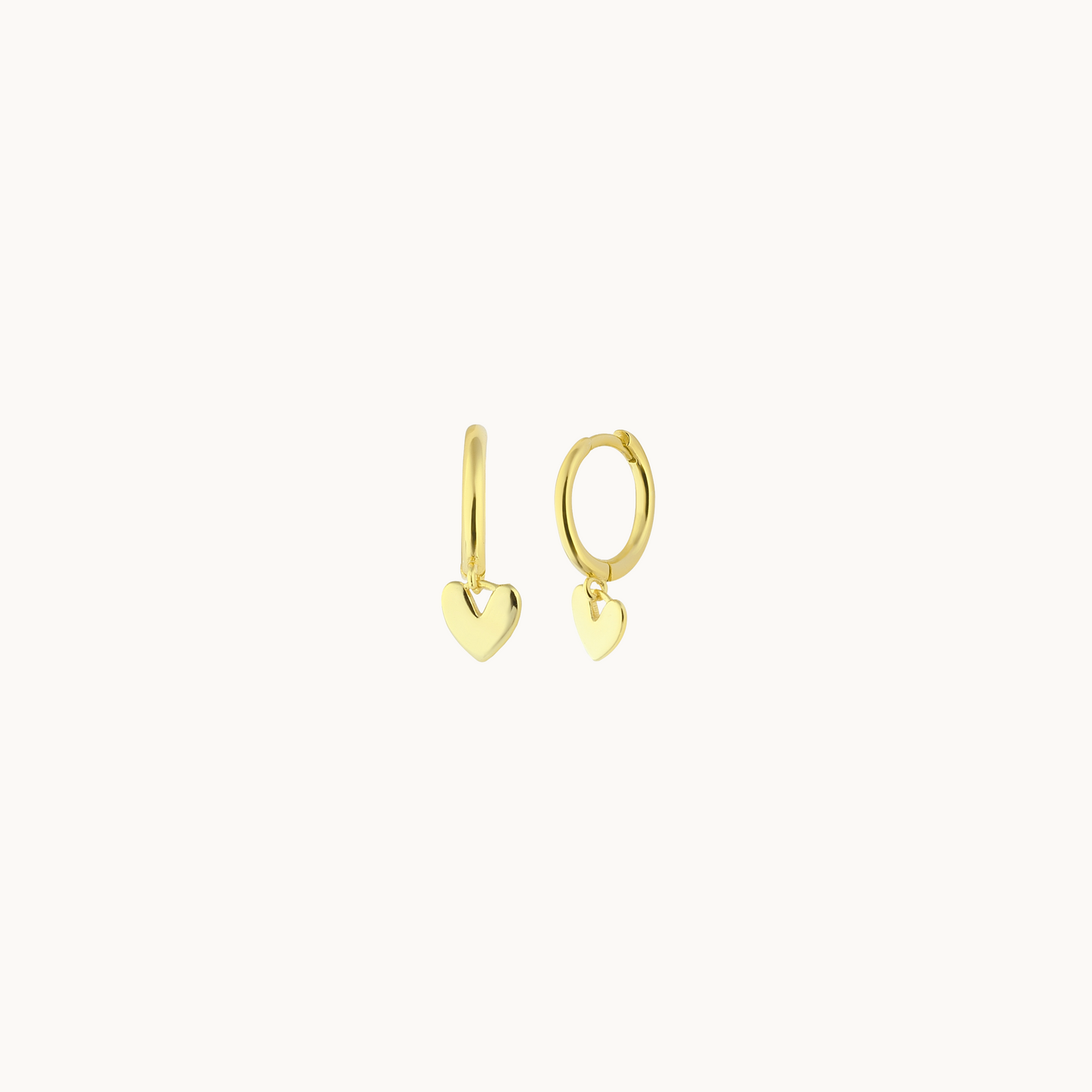 Gold Mini Heart Huggie Earrings