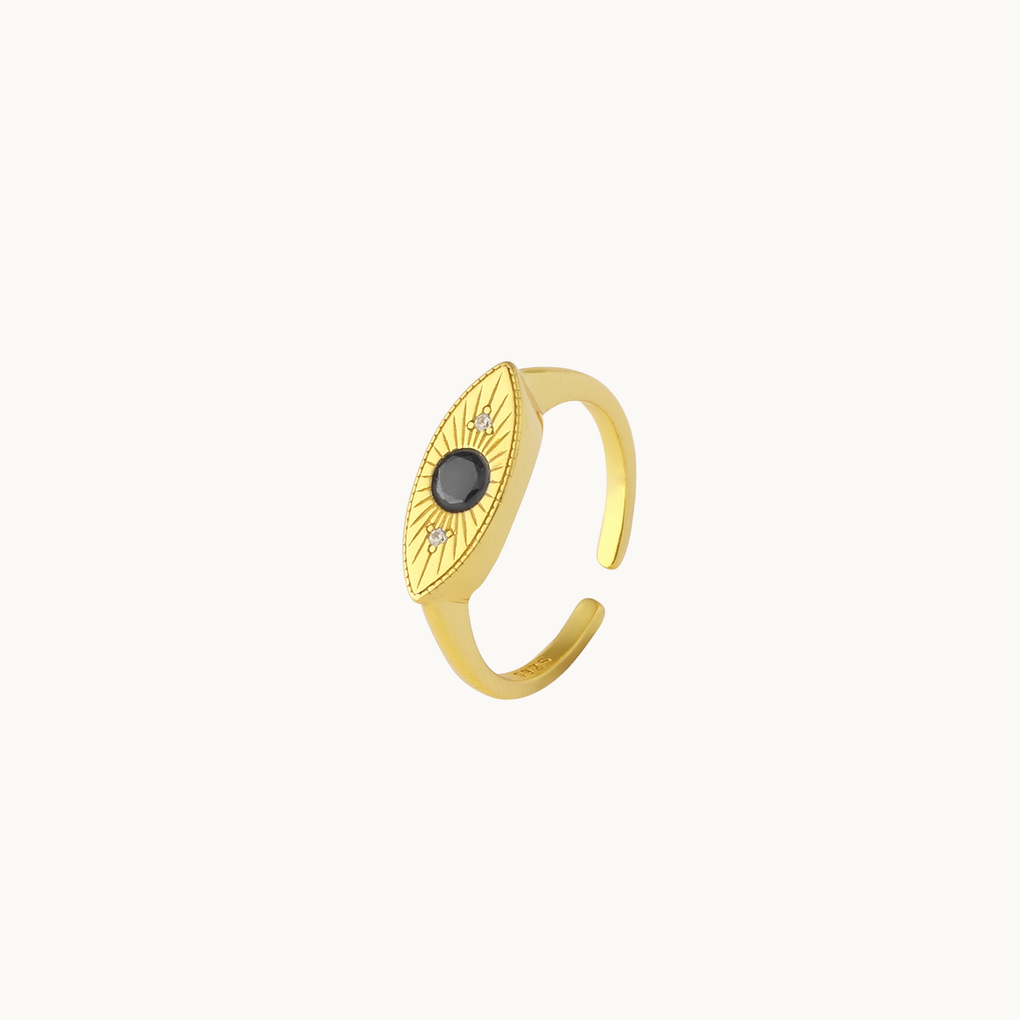 Evil Eye Adjustable Signet Ring