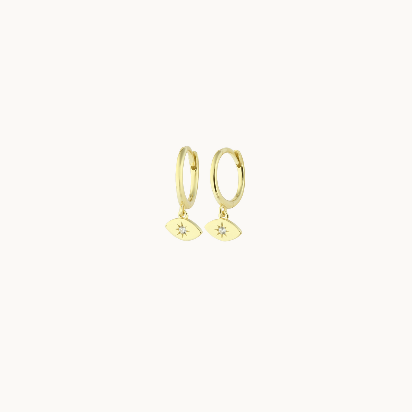 Evil Eye Gem Huggie Earrings