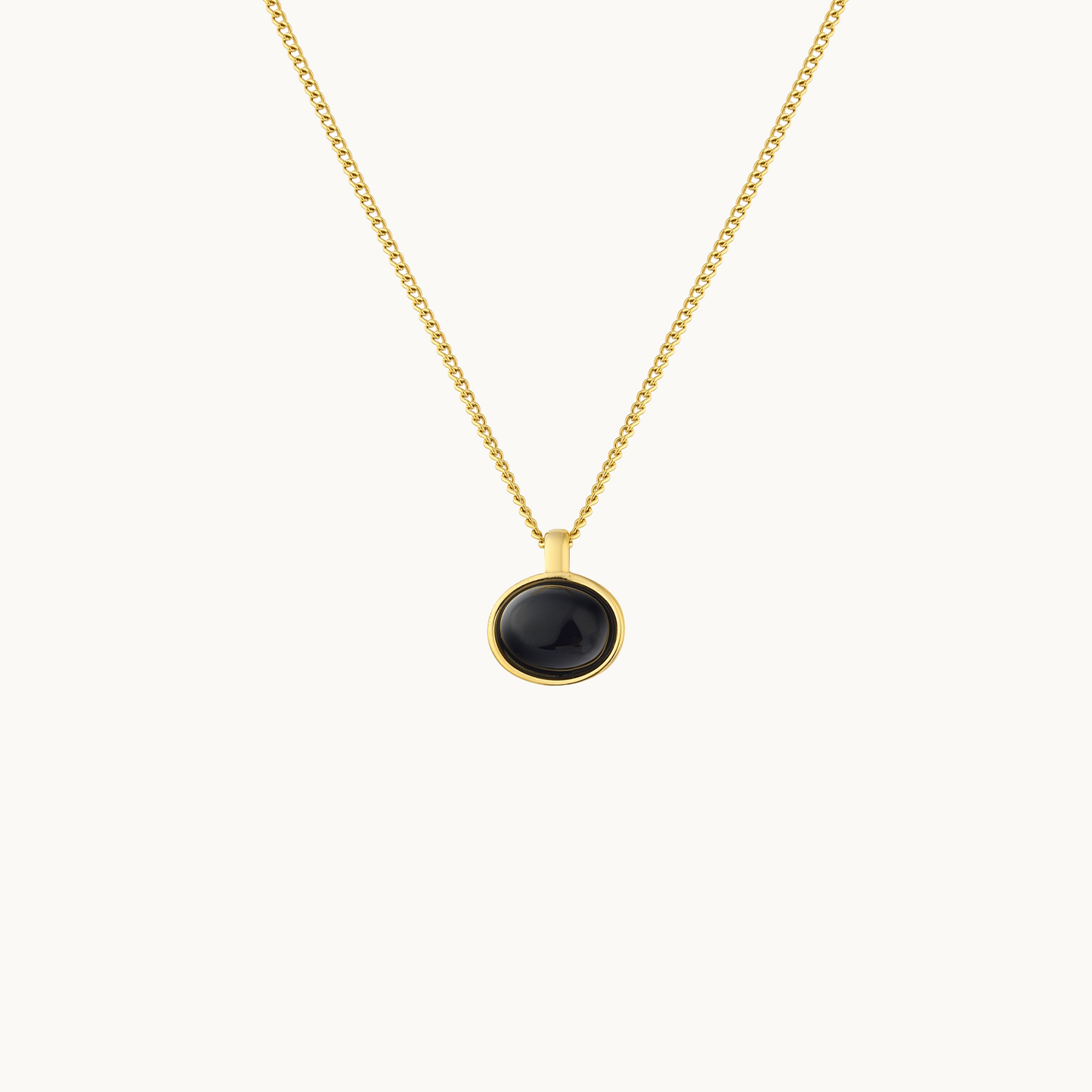 Oval Stone Pendant Necklace
