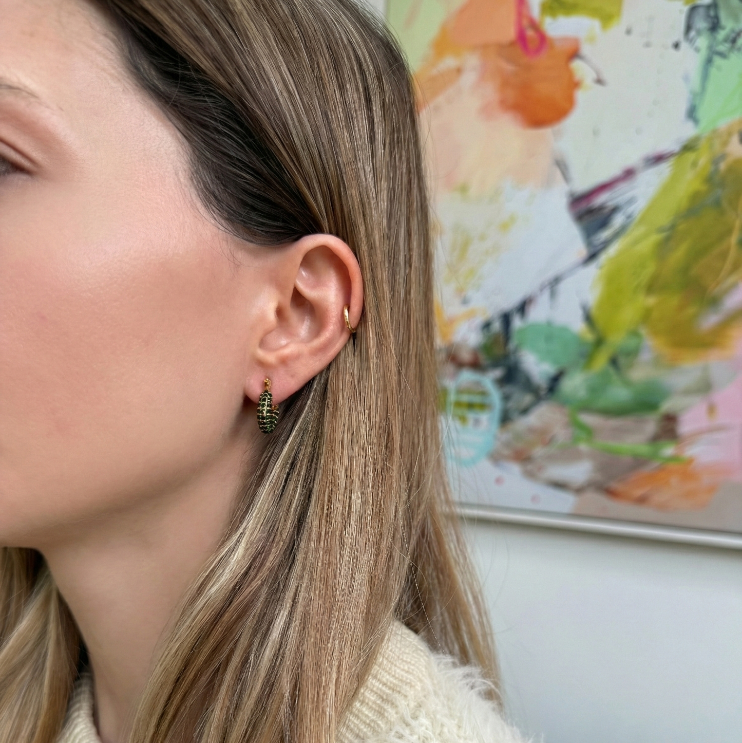 Large White Rhinestone Statement Earrings