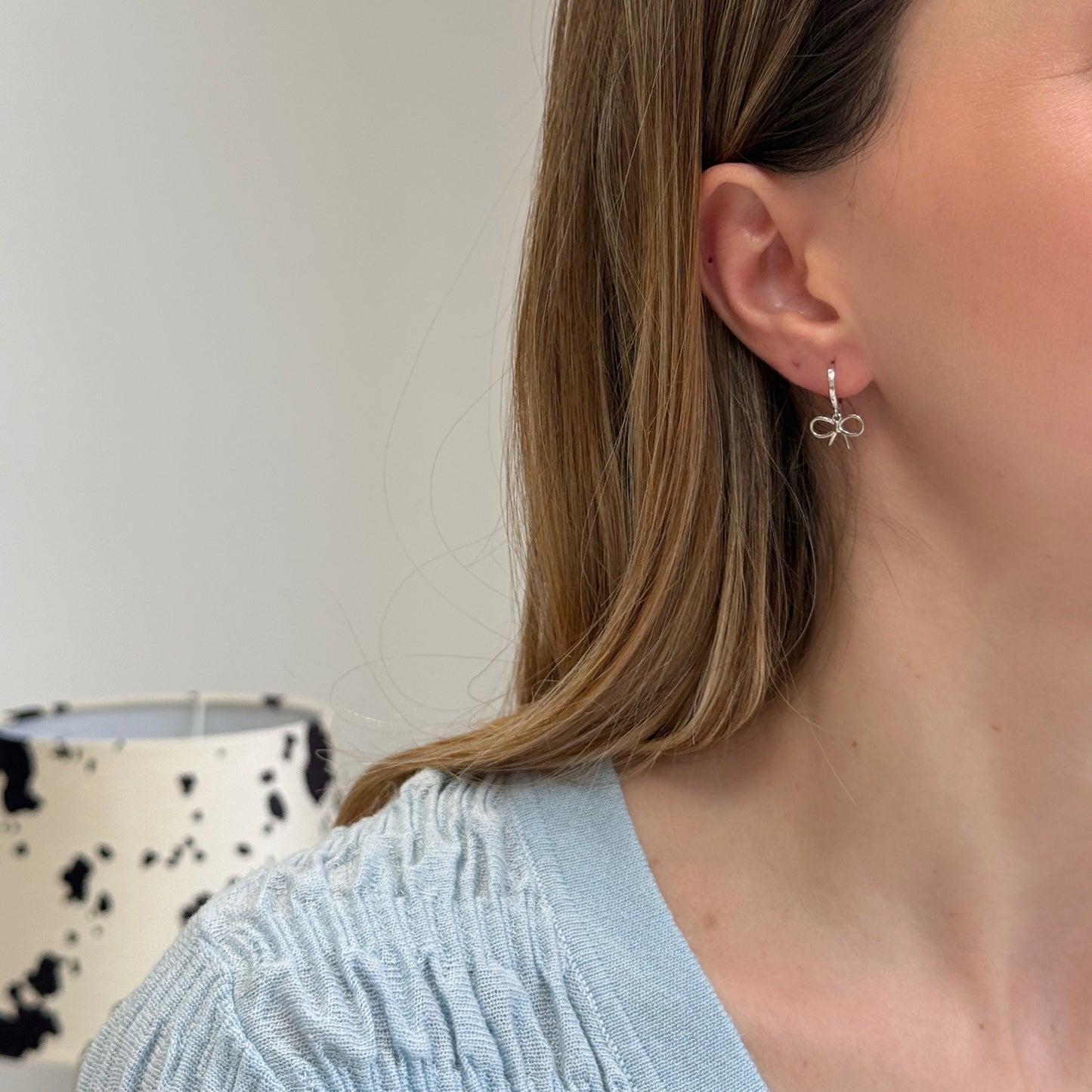 Gold Bow Huggie Earrings