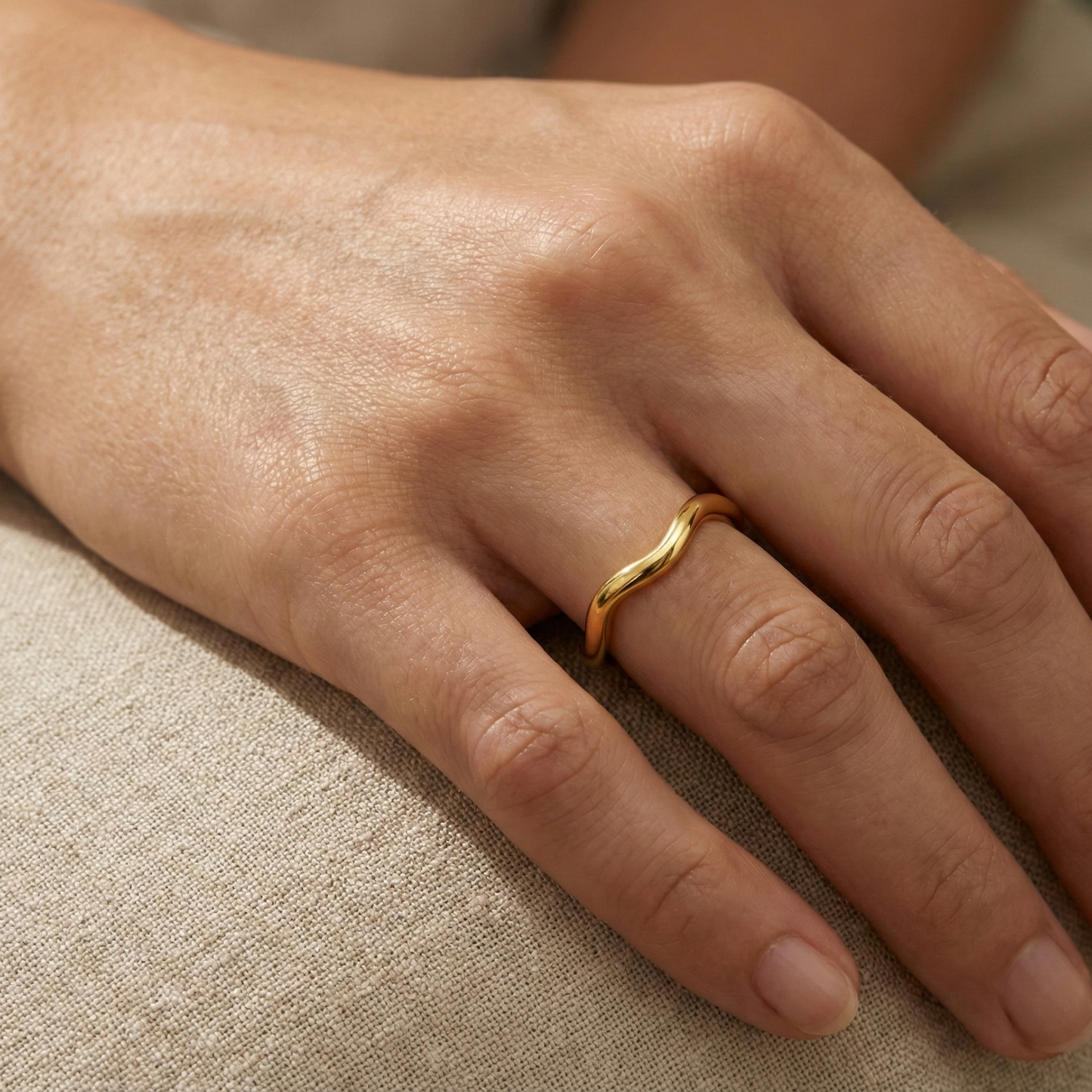 The Liquid Wave Band Ring