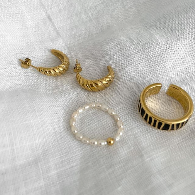 Gold Croissant Earrings