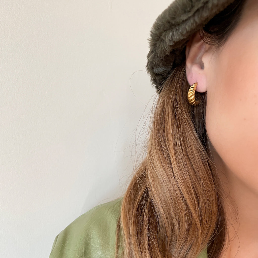 Silver Croissant Earrings
